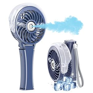lot 14240 image: HandFan 2023 Upgraded Portable Misting Fan, 34ml Handheld Personal Mister Fan Rechargeable, Battery Operated Spray Water Mist Fan, Mini Cooling Fans for Makeup, Travel, Outdoors, Disney(Royal Blue)