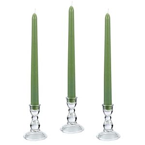 lot 14242 image: Glass Candle Holder for Taper Candles, Clear Decorative Candle Sticks Holders Set of 3 for Christmas Decor and Thanksgiving Wedding Dining Party Table Decorations (Exclude Candles)