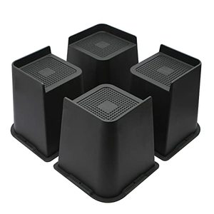 lot 14247 image: MYMULIKE Bed Risers 4 inch,6 inch, 8 inch, Oversized Furniture Risers, Support Up to 6000 Lbs, Lift 4 inch for Couch, Sofa, Table,Chair (Black 4 Pack, 6 inch)