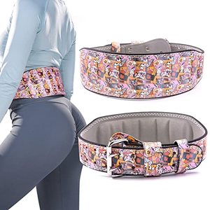 lot 14248 image: KCROSS Womens Weightlifting Belt, Leather Lifting Belt Gym Belt for Weight Lifting, Weight Lifting Belt Women with Adjustable Buckle Lower Waist Back Support