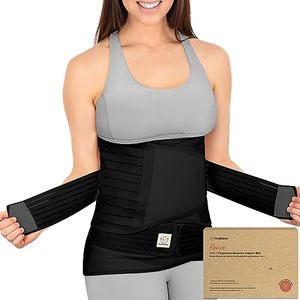 lot 14249 image: 3 in 1 Postpartum Belly Support Recovery Wrap � Postpartum Belly Band, After Birth Brace, Slimming Girdles, Body Shaper Waist Shapewear, Post Surgery Pregnancy Belly Support Band (Midnight Black, 2XL)