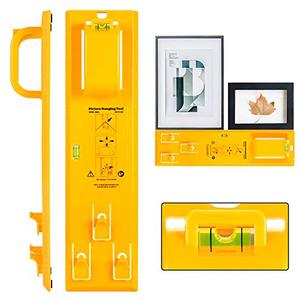 lot 14265 image: Picture Hanging Tool with Level Easy Frame Picture Hanger Wall Hanging Kit (Yellow Hanging Tool)