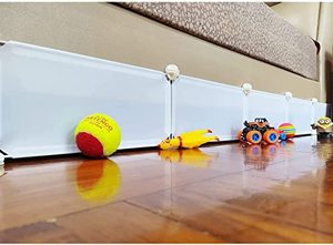 lot 14285 image: QIYIHOME Under Bed Blocker, Gap Bumper for Under Bed, Stop Things Going Under Bed or Sofa Couch, Toys Blocker for Pets Easy to Install,7 Height 90 Length, fits Cal King Size Bed