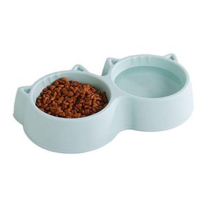 lot 14303 image: 1208S Dog Bowl Reusable Pet Bowl Nonskid Cat Bowl Double Water and Food Bowls, Cute Pet Feeder Bowls for Puppy Medium Dog Cat-Blue