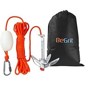 lot 14311 image: BeGrit Kayak Anchor 1.5lb Small Boat Anchor Folding Marine Anchor for Fishing,Kayak,Paddle Board,Canoe,Jet Ski, with 32.8 ft Anchor Tow Rope Carrying Bag