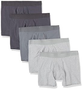 lot 14314 image: Amazon Essentials Mens Cotton Jersey Boxer Brief (Available in Big & Tall), Pack of 5, Grey HeatherCharcoal Mix, XX-Large