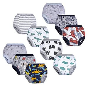 lot 14331 image: BIG ELEPHANT Potty Training Underwear, 100% Cotton Absorbent Unisex Toddler Pee Pants for Boys & Girls (Dinosaur Force, 10-pack, 12-24 Months)