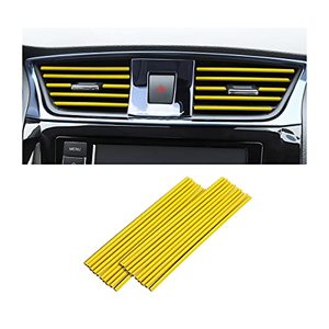 lot 14338 image: 20 Pieces Car Air Conditioner Decoration Strip for Vent Outlet, Universal Waterproof Bendable Air Vent Outlet Trim Decoration, Suitable for Most Air Vent Outlet, Car Interior Accessories (Yellow)