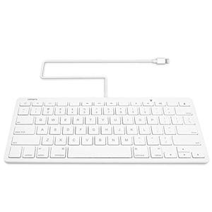 lot 14339 image: Omars MFI Certified iPad Wired Keyboard Plug-On-Go Keyboard with 8-pin Lightning Connector Compatible with Apple iPhone, iPad, or iPod Touch, Great for PARCC and Smarter Balanced Tests