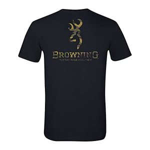 lot 14417 image: Browning Mens Graphic T-Shirt, Hunting & Outdoors Short & Long-Sleeve Tees, Camo Over Under (Black), Large