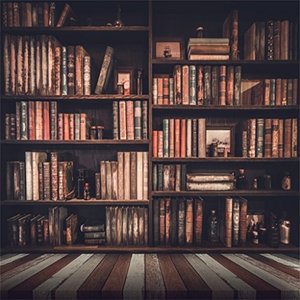 lot 14419 image: AOFOTO 6x6ft Old Books on Vintage Bookshelf Photography Background Library Retro Bookcase Backdrop Kid Boy Girl Adult Artistic Portrait Photoshoot Studio Props Video Drape Vinyl