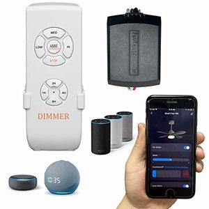 lot 14431 image: Universal Smart WiFi Ceiling Fan Remote Control Kit, Compatible with Alexa, Google Assistant and Smart Life App, No Hub Required DIMMER