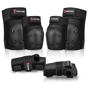 lot 14434 image: Forzueby AdultKids Knee Pads Elbow Pads Wrist Guards 6 in 1 Protective Gear Set for Inline Roller Skating Skateboarding Scooter BMX etc.