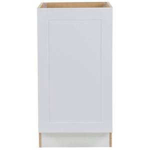 lot 54653 image: Hampton Bay Cambridge White Shaker Assembled Base Cabinet with a Soft Close Pull Out Trash Can (18 in. W x 24.5 in. D x 34.5 in. H)