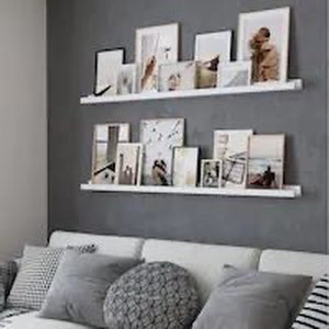 lot 54662 image: Wallniture Denver 56 Inch Floating Shelves, White Picture Ledge (Set of 2) by