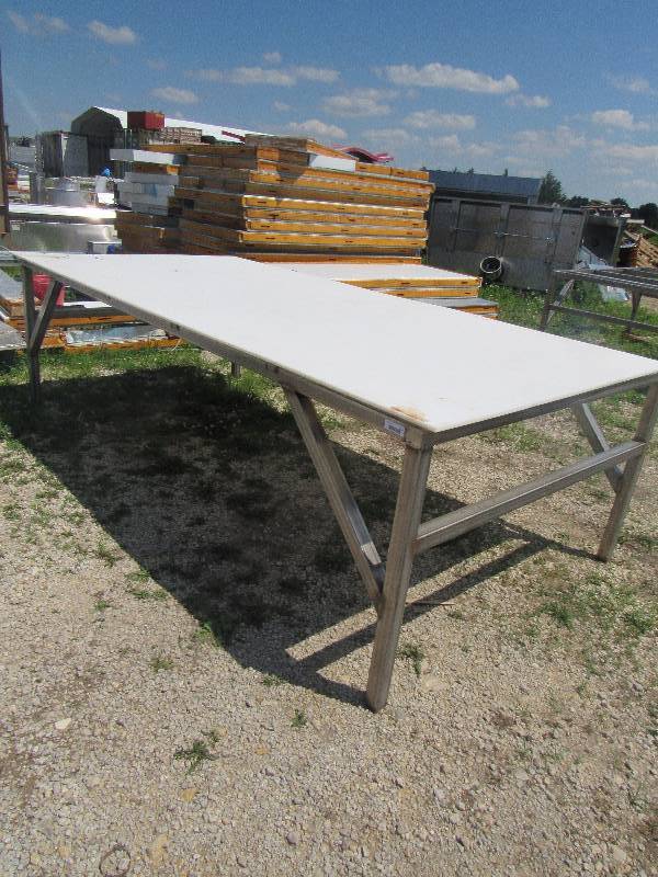 lot 1127 image: 120x60 Steel Framed Poly Top Table