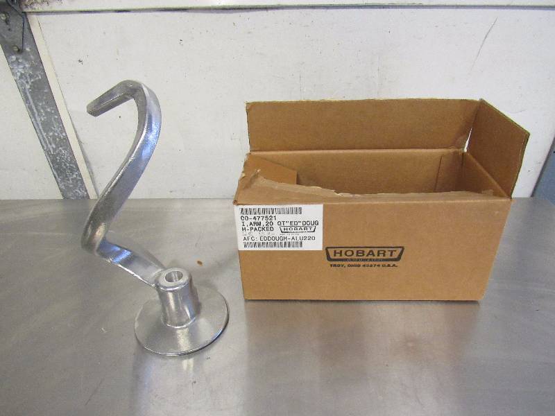 lot 1070 image: Brand New In Box Hobart 20 Qt Solid Aluminum Dough Hook