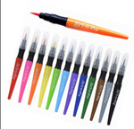 12 Water Brush Marker Pen Set For Drawing With Flexible Tip for Watercolor Painting Calligraphy Lettering Manga Illustration