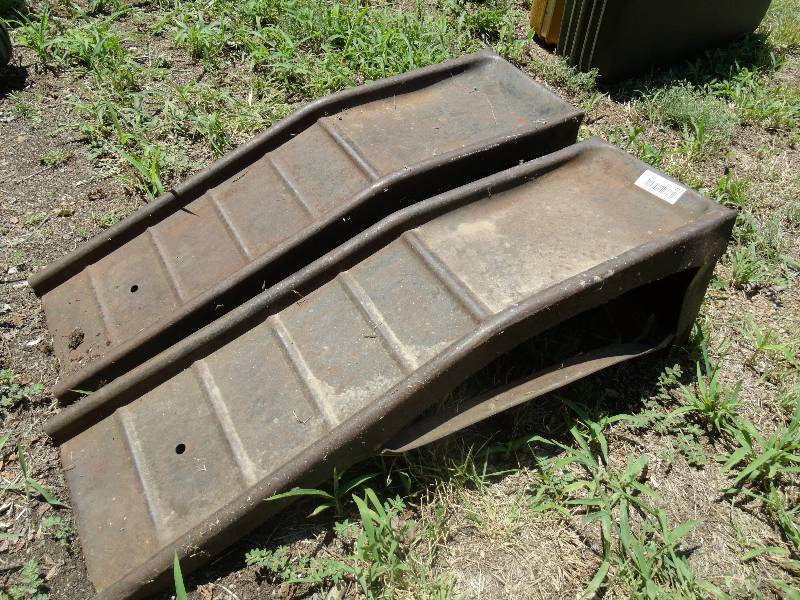 lot 243 image: Set of metal car ramps