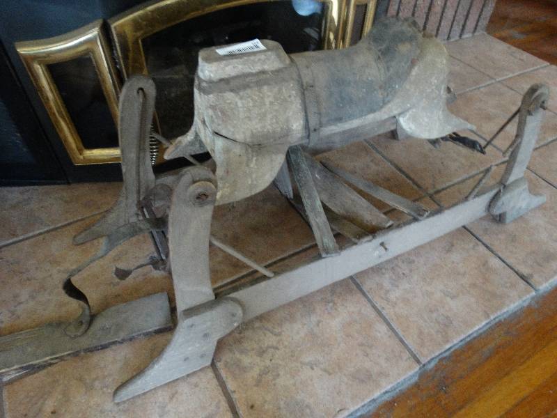 lot 154 image: Vintage wood rocking horse