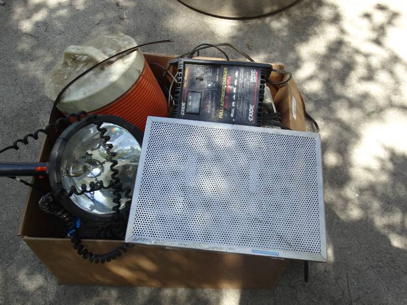 lot 321 image: Spotlight, cooler, exide starter, misc.