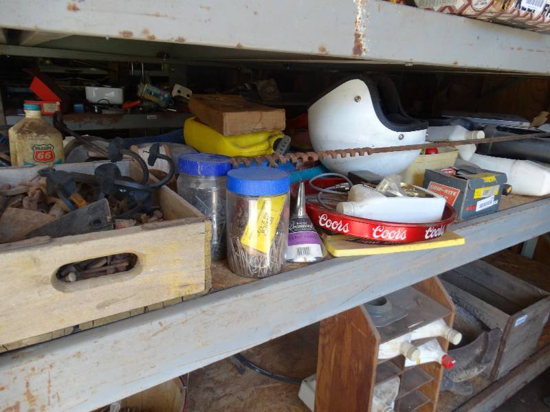 lot 339 image: Lot of hardware, nails, bolts, hooks, helmut, misc.