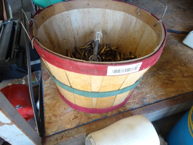 lot 343 image: Basket of various ammunition casings