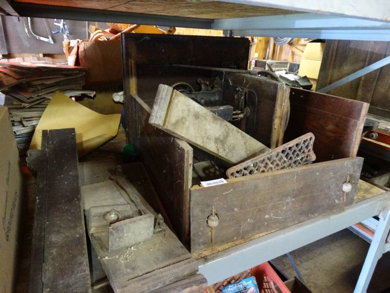 lot 362 image: Old sewing machine cabinet