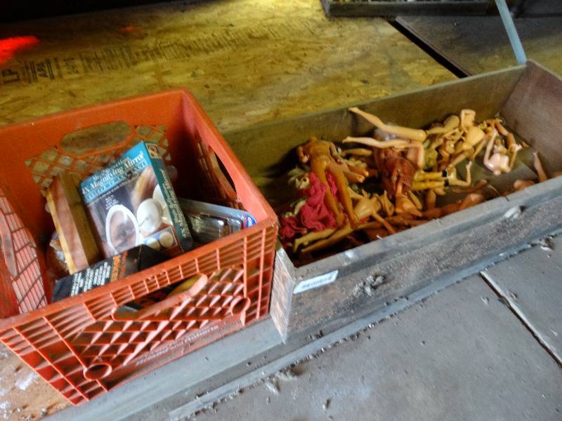 lot 363 image: Lot of vintage Barbie dolls & crate of misc.