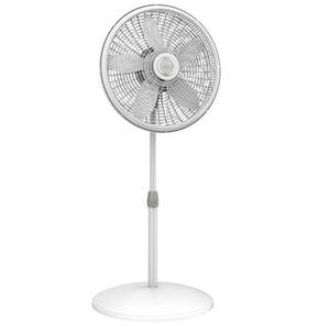 lot 13610 image: Lasko 18-inch Oscillating 3-Speed Elegance & Performance Pedestal Fan 1820 White