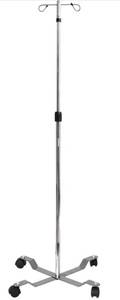 lot 13615 image: Konmee IV Poles IV Stands 2 Hook 4 Legs Portable Rolling with Stainless Steel Adjustable Height