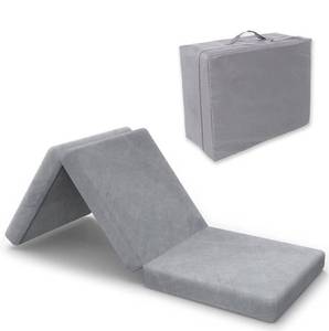 lot 13617 image: SINWEEK Tri Folding Mattress Foam Topper 4 Thickness Floor Cot Mattress, Guset Bed with Removable&Machine Washable Cover and Lining, CertiPUR-US Certified 25 x 75 Inch