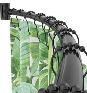lot 13639 image: PrettyHome Adjustable Arched Curved Shower Curtain Rod Rustproof Expandable Aluminum Metal Shower Rod 38-72 Inches Telescoping Design Exquisite Customizable for Bathroom,Need To Drill,Black