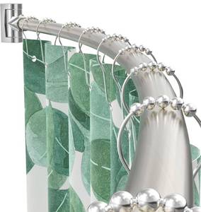 lot 13640 image: PrettyHome Adjustable Arched Curved Shower Curtain Rod Rustproof Expandable Aluminum Metal Shower Rod 38-72 Inches Telescoping Design Exquisite Customizable for Bathroom,Need To Drill,Brushed Nickel