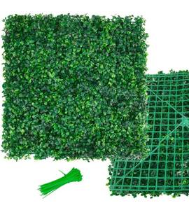 lot 13644 image: Boxwood Panels 12 Pack Grass Wall Panels 10 x 10 Inch - Boxwood Faux Grass Wall Panels Artificial Boxwood Panels for Indoor Outdoor Garden Greenery Wall Fence Covering Privacyb Backyard Decoration