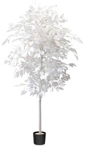 lot 13657 image: FUNORNAM 6ft White Artificial Ficus Trees Fake White Tall Plants for Home Indoor Decor