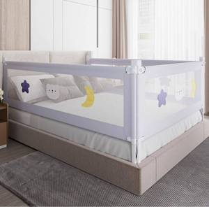 lot 13659 image: Bed Rail for Toddlers - Baby Bed Guard Rail with Double Child Lock, Safety Bedrail for Children Kids with Pattern, Infants Height Adjustment Guardrail for Full Queen King Size 59 photo for reference