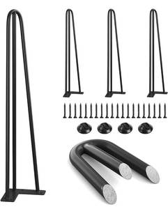 lot 13662 image: SMARTSTANDARD Hairpin Table Legs 22 Inch, 12 3 Solid Steel Rods, 900lbs Load Capacity, Mid-Century Style for Coffee Table, Side Table, Night Stand (Black, 4PCS)