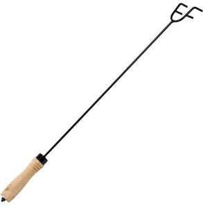 lot 13680 image: Sunnydaze 26-Inch Steel Fire Pit Poker Stick - Wood Handle - for Indoor or Outdoor Use