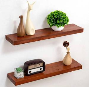 lot 13686 image: Marsmiles Floating Shelves 24 Inches Long, Cherry Floating Wood Shelves Set of 2, Wall Mounted Hanging Shelf for Bedroom Living Room Bathroom Kitchen Mahogany Walnut