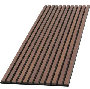 lot 13699 image: Acoustic Wood Slat Wall Panels with Foam for Interior Wall Decor  Soundproof Wall Panels  3D Slat Wood Panels  Bedroom Sound Absorption Decor  Seamless Joint  43.3 x 18.9 Each  Natural Walnut