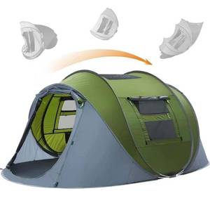lot 13711 image: Pop Up Tent, HIKERBRO 4 Person Instant Tent with Skylight, Waterproof Instant Pop Up Tent with Rainfly, Easy Setup Camping Tents, 2 Doors & Windows, 4 Men Automatic Family Tent for Hiking, Traveling