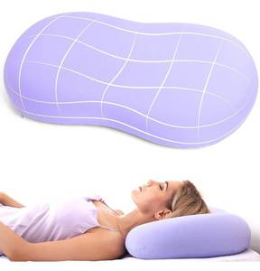 lot 15759 image: KEEPMOV Cervical Memory Foam Pillow Cooling Bed Pillow for Sleeping - Neck Pillows for Pain Relief Sleeping  Contour Support Ergonomic Pillow for Side Back Stomach Sleepers (Purple)