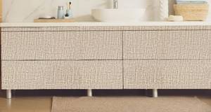 lot 15773 image: Yancorp 10ft Textured Fabric Wallpaper Faux Grasscloth Khaki Peel and Stick Self-Adhesive Linen Removable Wallpaper Cabinets Counter Top Liners