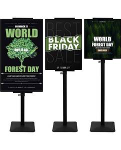 lot 15788 image: SCZS Double-Sided Poster Display Stand,Adjustable Banner Stand for Floor,Heavy Duty Pedestal Sign Holder with Non-Slip Mat Base for Board&Foam,Black