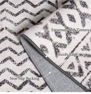 lot 15792 image: Area Rug Living Room Rugs,59.05x82.67 Moroccan Washable Soft Fluffy Anti-Slip Backing Rugs for Bedroom Aesthetic,Foldable Living Room Carpet Bedroom Decor(Grey)