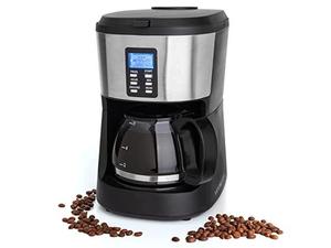 lot 15799 image: programmable grind & brew auto start coffee maker with built-in coffee grinder, washable coffee filter & scoop included, coffee grinder and maker.