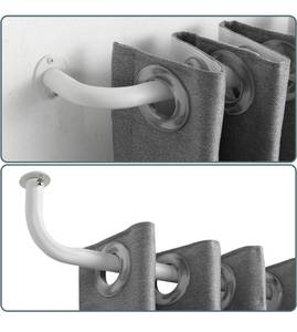 lot 15820 image: Room Darkening Curtain Rod 48-84 Inches, Wrap Around Design, Extra-Thick 1-Inch Diameter Single Drapery Rod, Extendable Metal Rod Set of Window Treatment (Matte White