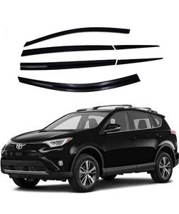 lot 15829 image: AUTOCLOVER Dark Smoke Side Window Visor 6 Piece Set for Toyota RAV4 2013 2014 2015 2016 2017 2018  Safe RAIN Out-Channel Guard Deflector