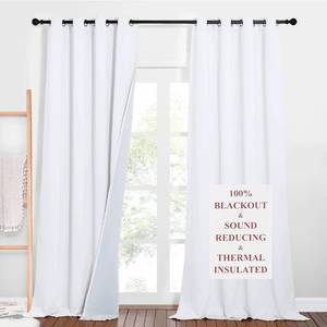 lot 15834 image: NICETOWN Full Shading Curtains for Windows, Super Heavy-Duty Noise Absorb Lined Blackout Curtains for Bedroom, Privacy Assured Window Treatment for Hotel (White, Pack of 2, 52 inches W x 90 inches L)